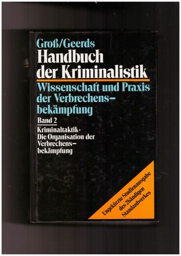 Handbuch der kriminalistik - der,