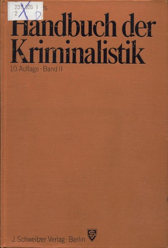 Handbuch der kriminalistik - der,